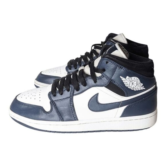 NIKE Air Jordan 1 Mid 'Armory Navy' Sneakers Size 9 - Picture 2 of 11